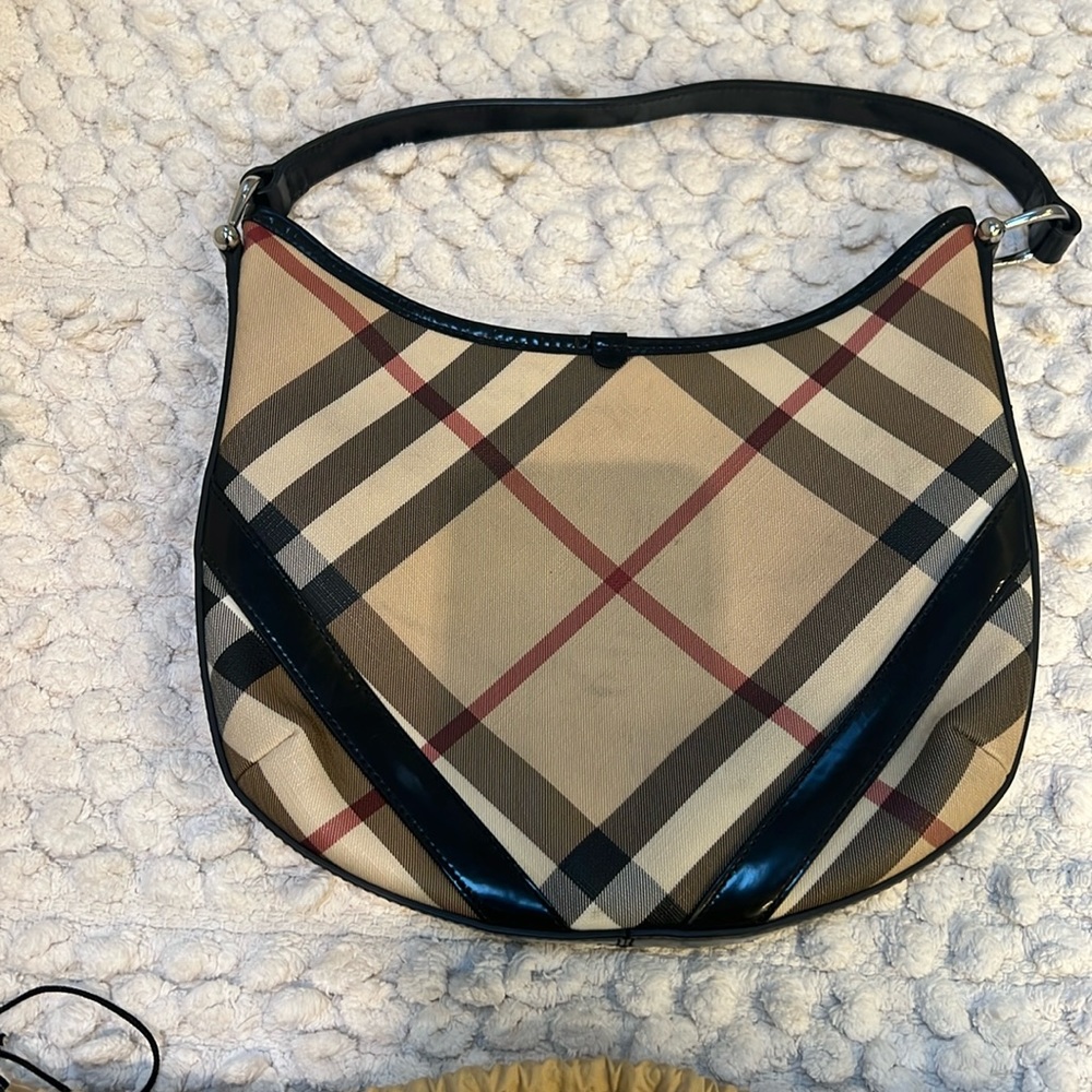 Burberry Hobo bag - used - markings on both sides of bag